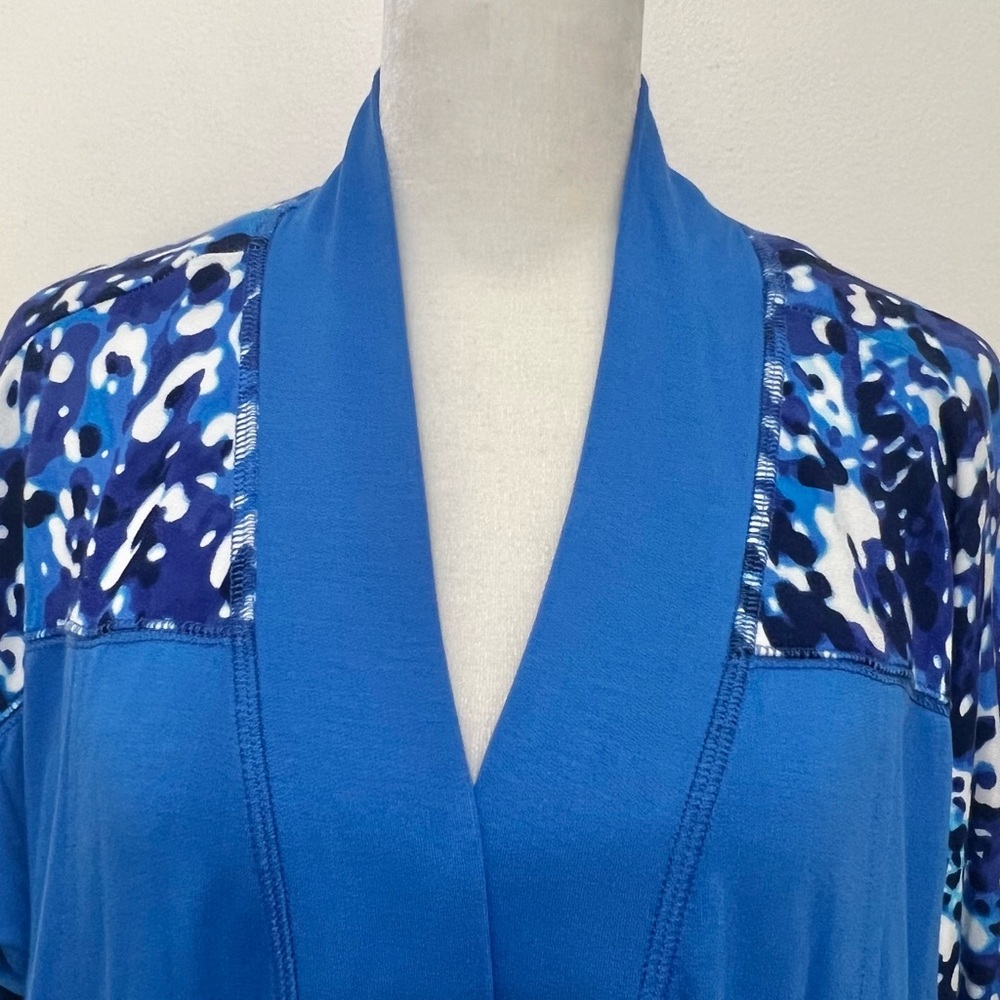 NWOT Isaac Mizrahi Live Soho Baby French Terry Open Front Cardigan Cruise Resort - Picture 5 of 12